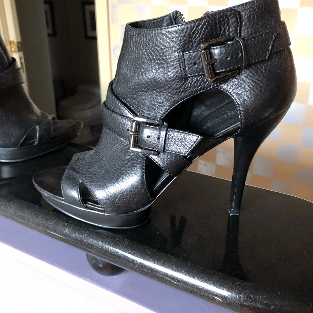 Funky open toe black sandals with buckles